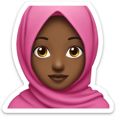 Pink hijab black girl sticker