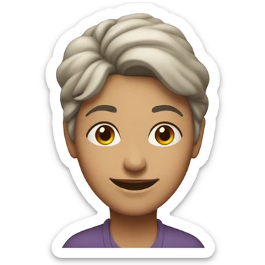 middleaged woman smiling and her head is tilted to one side sticker