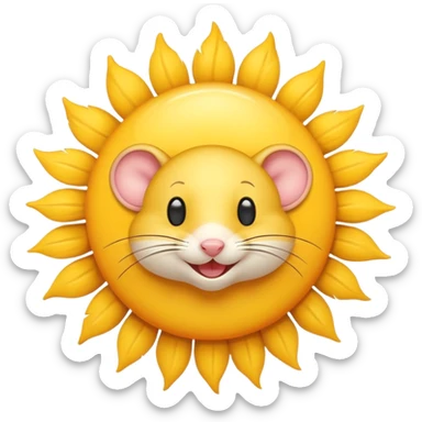A mouse inside of a sun ☀️ 🐭 sticker