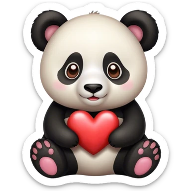 Panda with heart eyes  sticker