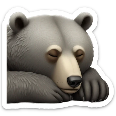 realistic-grey-bear-sleeping  sticker