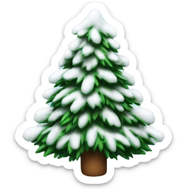 Christmas tree with snow on it sticker
