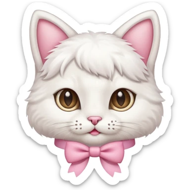 A cute cat with a pink bow sticker