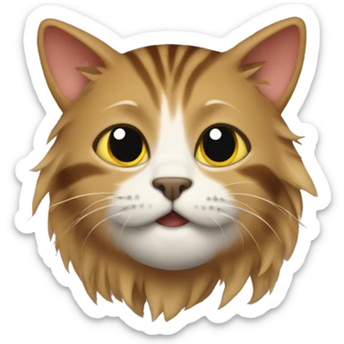 A cat with a buzz yak sticker