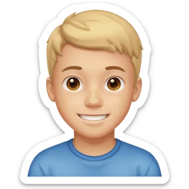 boy teenager with acne smiling sticker