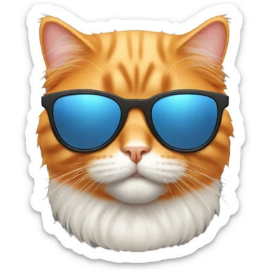 Persian Orange cat with sunglasses sticker