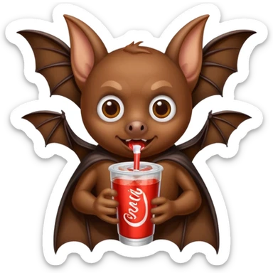 bat drinkig soda sticker