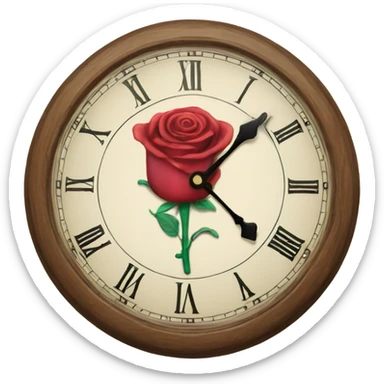 Hand clock roses in Alice in Wonderland style sticker