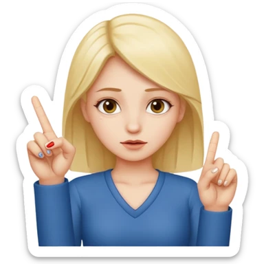 girl saying i don't care with middle finger sticker