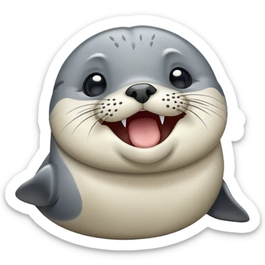 cinematic-cute-yawning-harbour-seal-portrait-emoji,-head-tilted-slightly-with-a-dramatic,-wide-open-yawn,-showcasing-a-smooth,-rounded-body-with-gently-drooping-features-and-sleepy,-half-closed-eyes,-simplified-yet-irresistibly-adorable sticker