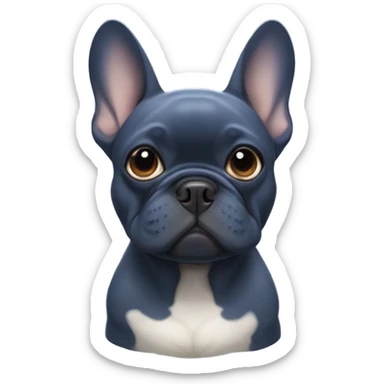 dark blue french bull dog  sticker