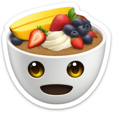 Acai Bowl with mango and strawberry on top  sticker