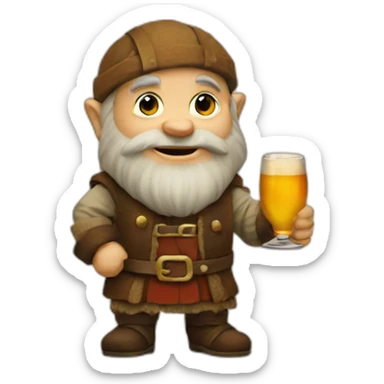 dwarf with a toast sticker
