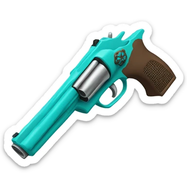 turquoise handgun sticker