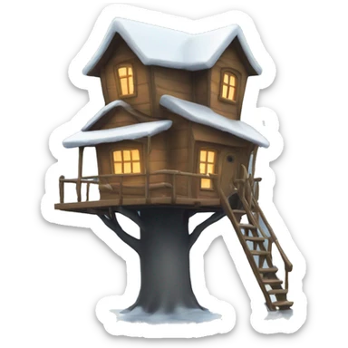 Treehouse in winter  sticker
