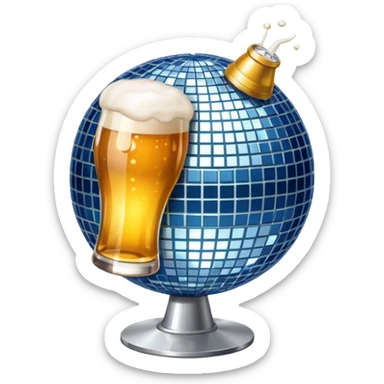 bola de discoteca bebiendo cerveza sticker