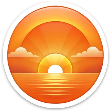 Circle shaped sunrise sticker