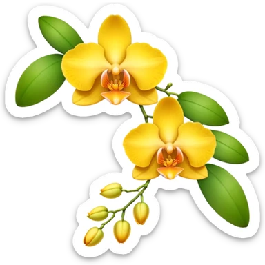 Yellow orchid flower of indian wedding garland sticker