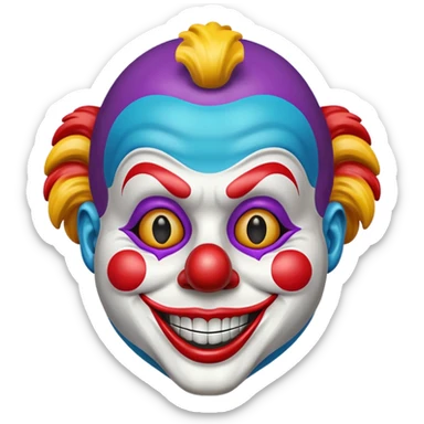Mask – Painted clown mask with wide grin sticker
