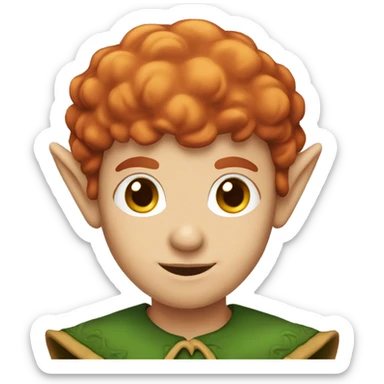 A red-haired elf with brown eyes sticker