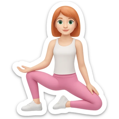 Change her outfit to a fitted white tank top, keep the rest of the outfit and style the same, with no background. sticker