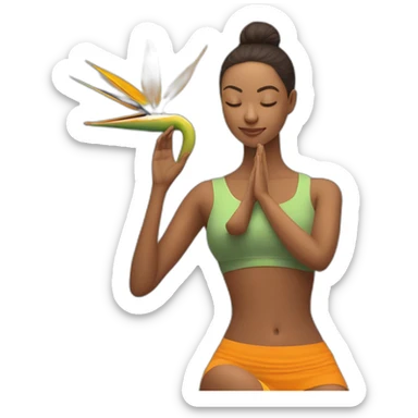 Svarga Dvijasana yoga pose bird of paradise sticker