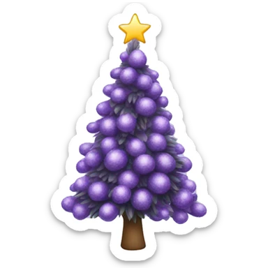 lavender christmas tree sticker