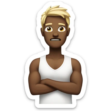 White person Angry hands on hips  sticker