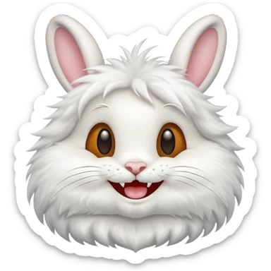 Cute rabbit with teeth emoji sticker