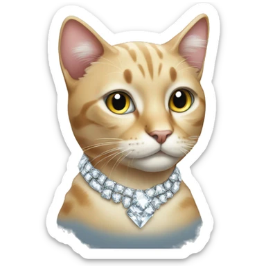 Cat with diamonds  sticker