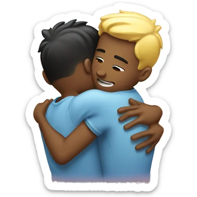Two guys hugging gay sticker