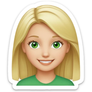 Girl blonde Green eyes sticker