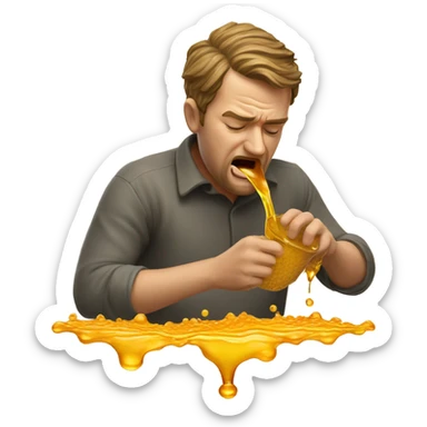 Guy barfing honey sticker