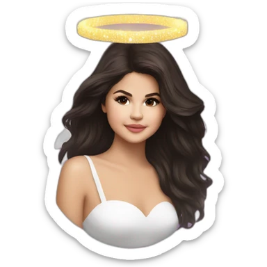 selena gomez with angel halo sticker