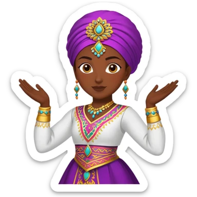 Traditional Dagestani dancer in costume sticker