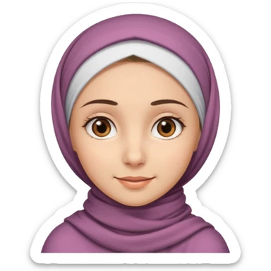 Girl with headscarf, brown eyes, light brown eyebrows sticker