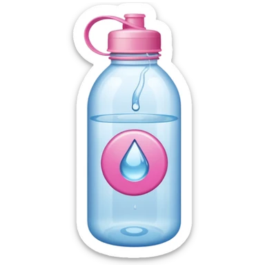 water bottle pink tag sticker