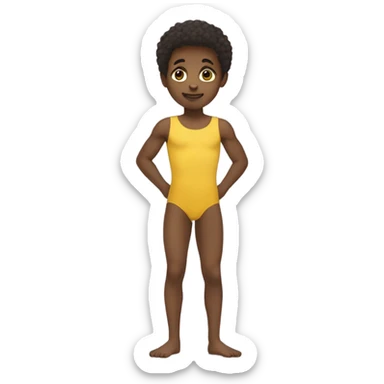 african american boy in yellow leotard sticker