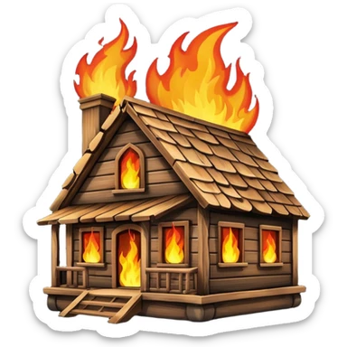poor house on fire sticker