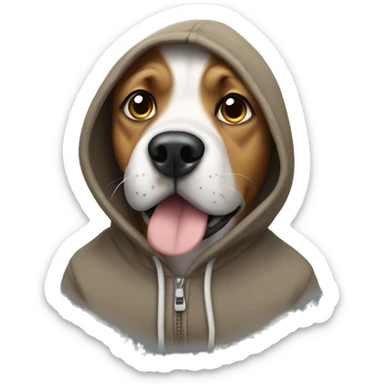 Dog wearing a hoodie sticker