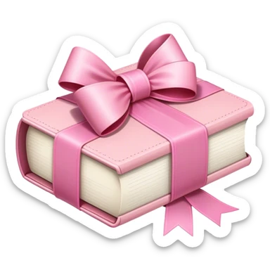 light pink bible wrapped in a bow sticker