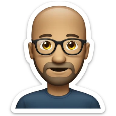 Man with circle beard glasses and ipad sticker