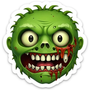 Zombie green rabite face sticker