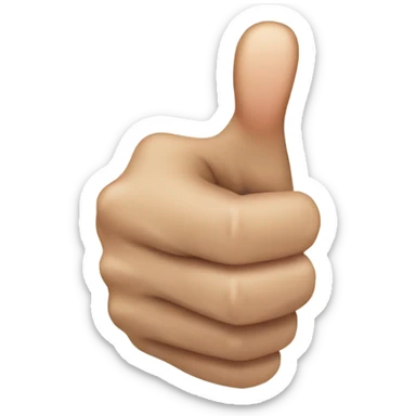 Distorted thumbs up agreeing sticker
