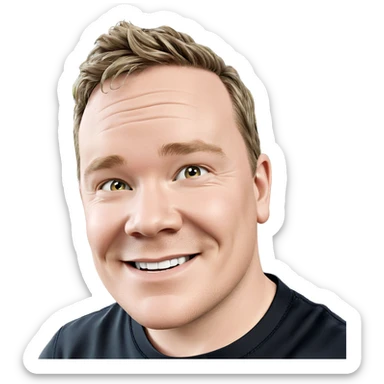 smiling boy with glasses sticker