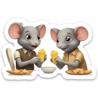 two cute mice on a date  sticker