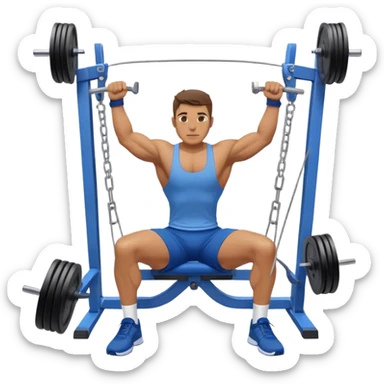back view of man with blue shorts doing seated cable-rows machine exercise sticker