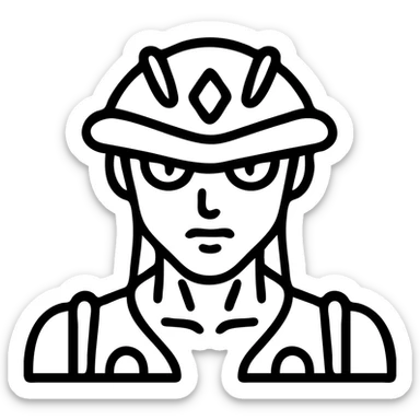 Meruem from Hunter x Hunter, outlined icon style, minimal, black lines, no fill sticker