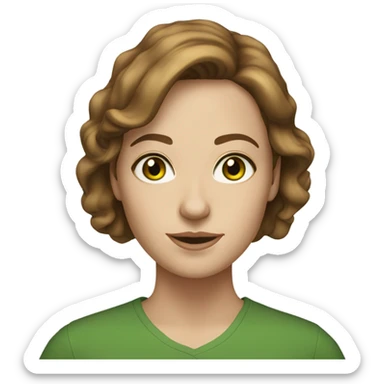 30 year old white woman brown hair green eyes sticker