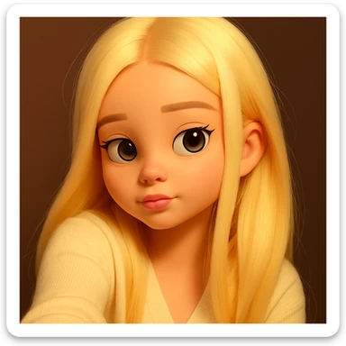 expand the image upward so that all of the hair above the head is fully visible, keeping the 3d-emoji style sticker